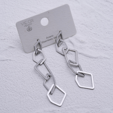 ARETES ZO666E Plateado Acero Inoxidable -G310