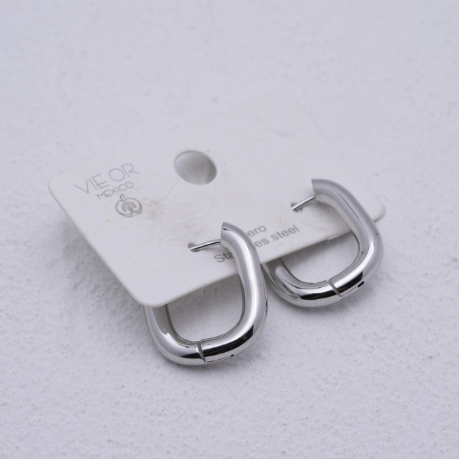 ARETES ZO13036E/19*23MM Plateado Acero Inoxidable -F43
