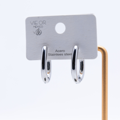 ARETES ZO13037E/4.0*25MM Plateado Acero Inoxidable -F37