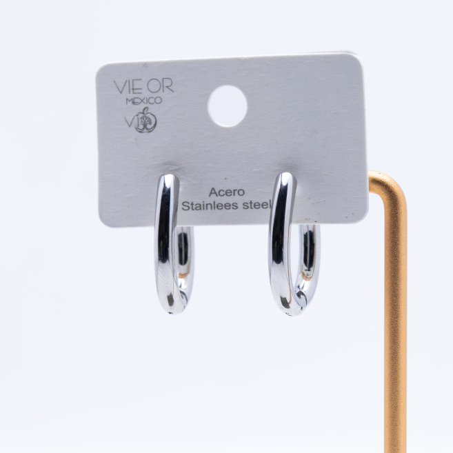 ARETES ZO13037E/4.0*25MM Plateado Acero Inoxidable -F37