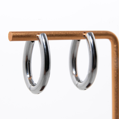 ARETES ZO13037E/4.0*25MM Plateado Acero Inoxidable -F37