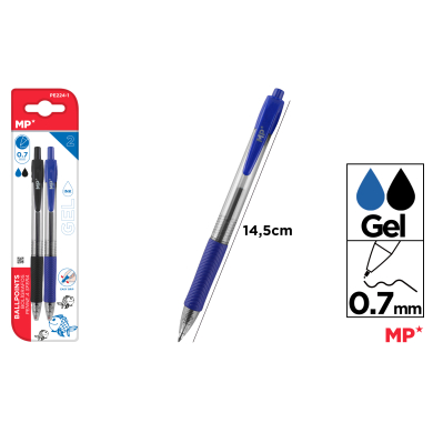 BOLIGRAFO GEL PUNTA 0.7MM 2UDS - H45