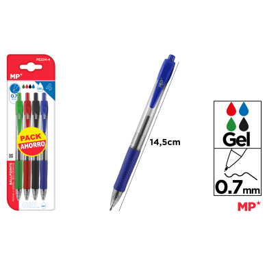 BOLIGRAFO GEL PACK AHORRO 4 UDS - C46