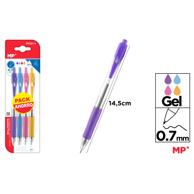 BOLIGRAFO GEL PACK AHORRO 4 UDS - C32