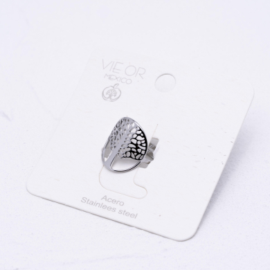 ANILLO ZO13727R Plateado Acero Inoxidable A47