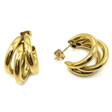 ARETES ZO10232E/23MM/300 Dorado Acero Inoxidable -F37
