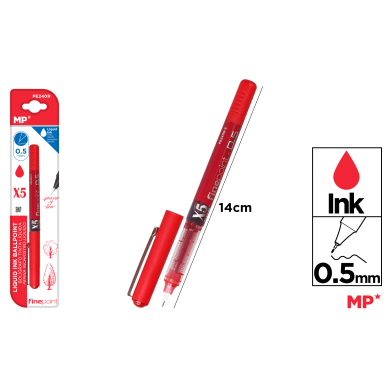 BOLIGRAFO TINTA LIQUIDA PUNTA AGUJA ROJO - H35