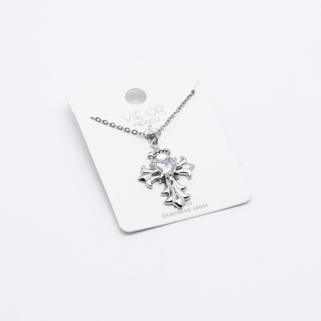 COLLAR ZO13560N Plateado Acero Inoxidable 2D32