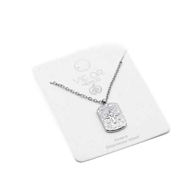 COLLAR ZO957N Plateado Acero Inoxidable 2D32