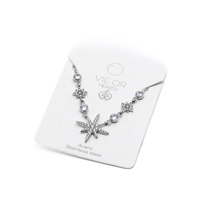 COLLAR ZO13235N Plateado Acero Inoxidable 2D31