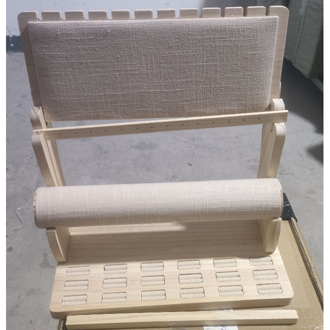 Exhibidor combinado para joyería en yute estilo rústico RY0313028