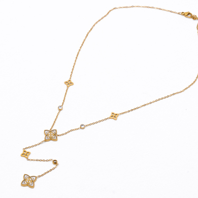 COLLAR ZO13728N Dorado Blanco Acero Inoxidable 2D35