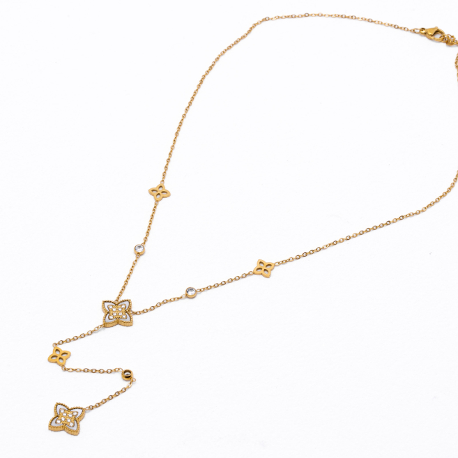 COLLAR ZO13728N Dorado Blanco Acero Inoxidable 2D35