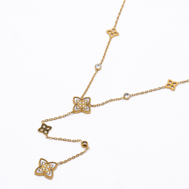 COLLAR ZO13728N Dorado Blanco Acero Inoxidable 2D35