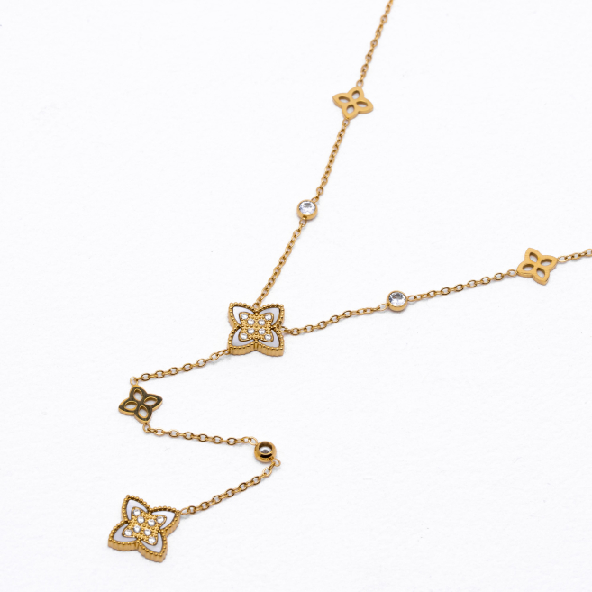 COLLAR ZO13728N Dorado Blanco Acero Inoxidable 2D35