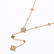 COLLAR ZO13728N Dorado Blanco Acero Inoxidable 2D35