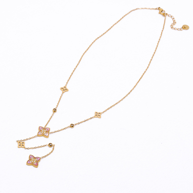 COLLAR ZO13728N Dorado Rosa Acero Inoxidable 2D35