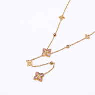 COLLAR ZO13728N Dorado Rosa Acero Inoxidable 2D35