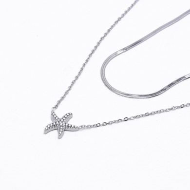 COLLAR ZO13613N Plateado Acero Inoxidable 2D37