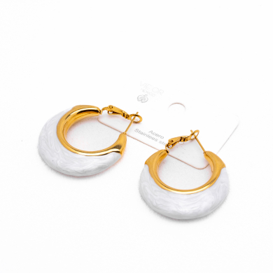 ARETES ZO13249E Dorado Blanco Acero Inoxidable