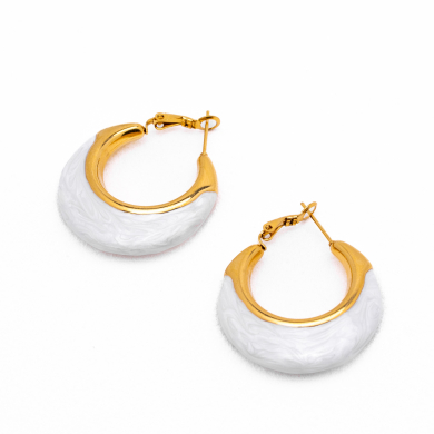 ARETES ZO13249E Dorado Blanco Acero Inoxidable