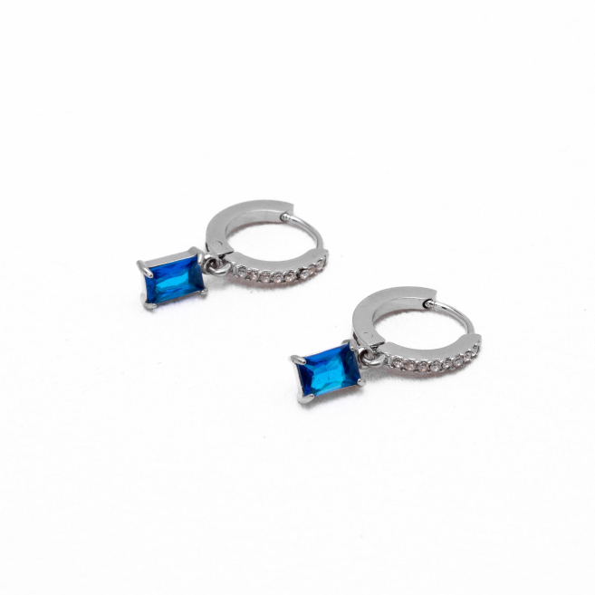 ARETES ZO13926E Plateado Azul Acero Inoxidable G35