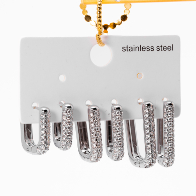 ARETES ZO12807E Plateado Acero Inoxidable -F46