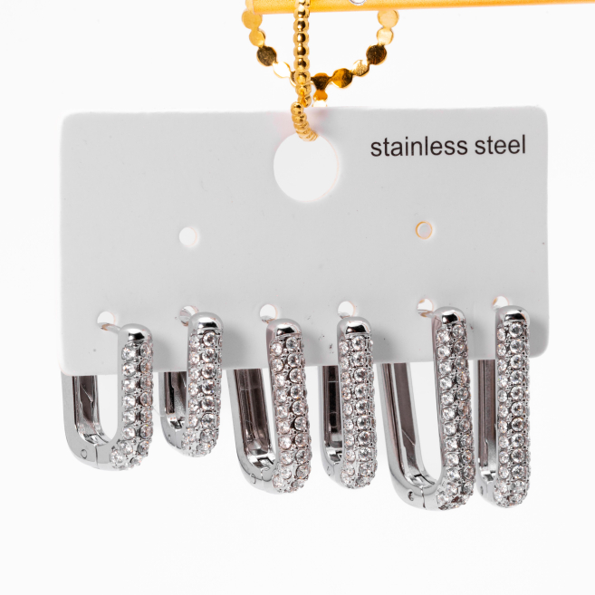 ARETES ZO12807E Plateado Acero Inoxidable -F46