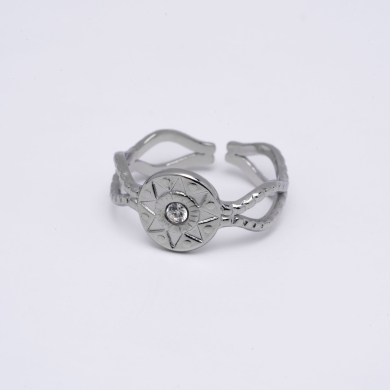 ANILLO ZO14139R Plateado Acero Inoxidable -A48