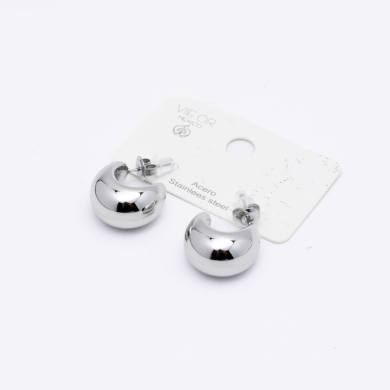 ARETES ZO14484E/18MM Plateado Acero Inoxidable -F25