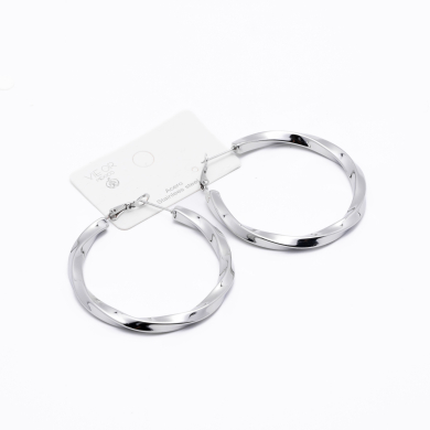 ARETES ZO14017E/50MM Plateado Acero Inoxidable -F59