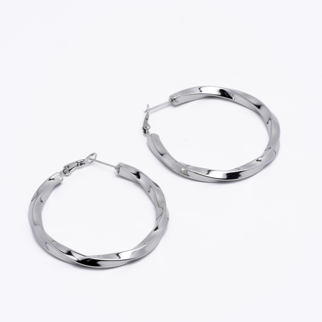 ARETES ZO14017E/50MM Plateado Acero Inoxidable -F59