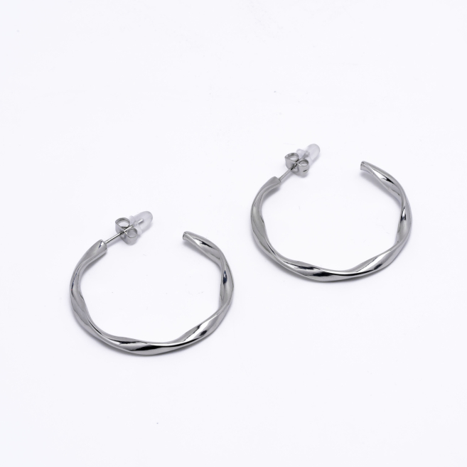 ARETES ZO14021E/50MM Plateado Acero Inoxidable -F47
