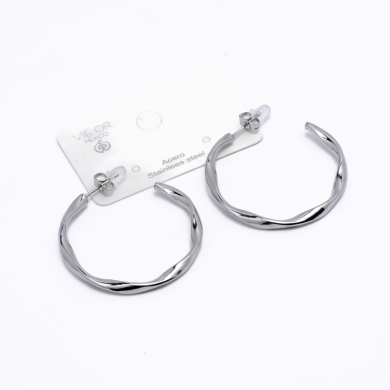 ARETES ZO14021E/50MM Plateado Acero Inoxidable -F47