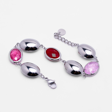 PULSERA ZO13944B Plateado Rosa Acero Inoxidable -2B38
