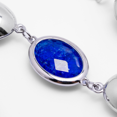 PULSERA ZO13944B Plateado Azul Acero Inoxidable -2B38 2B38