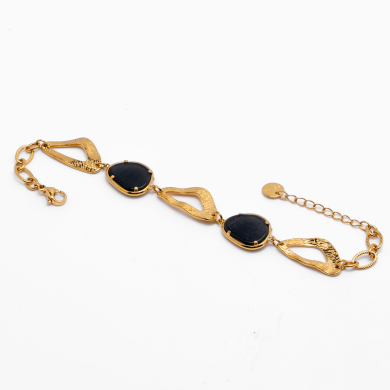 PULSERA ZO13865B Dorado Negro Acero Inoxidable -2B42