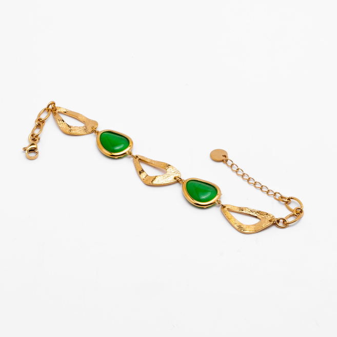 PULSERA ZO13865B Dorado Verde Acero Inoxidable -2B42