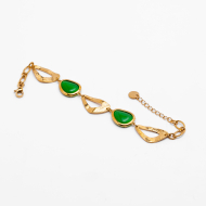 PULSERA ZO13865B Dorado Verde Acero Inoxidable -2B42