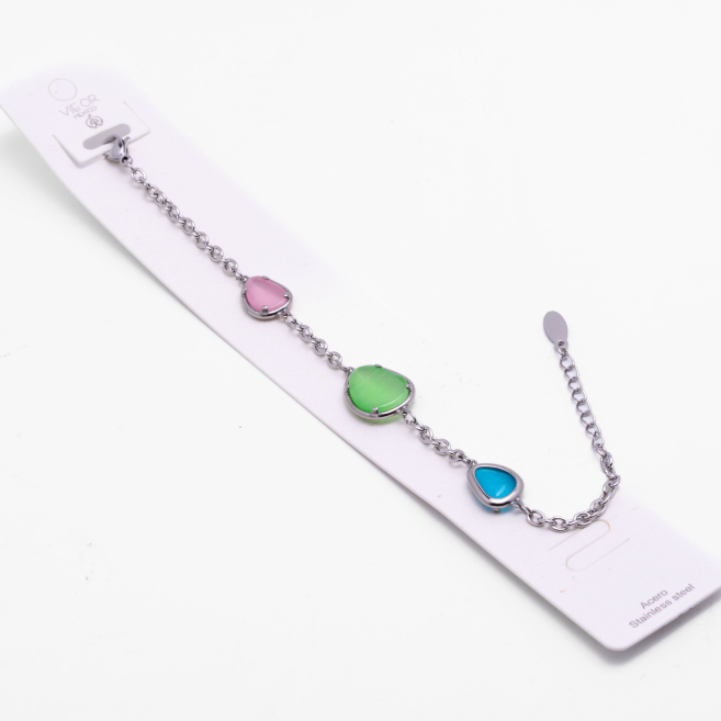 PULSERA ZO13497B Plateado Multicolor Acero Inoxidable -2B38