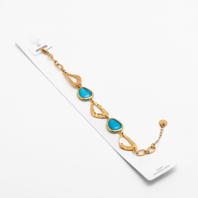 PULSERA ZO13865B Dorado Azul Acero Inoxidable -2B42