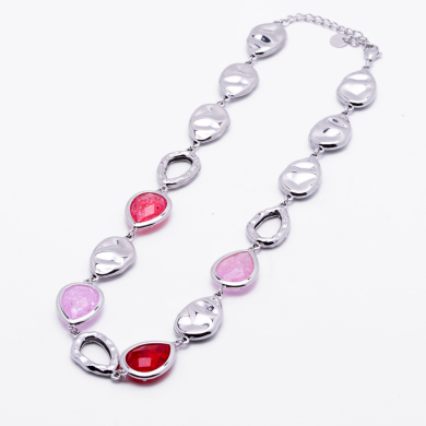 COLLAR ZO13943N Plateado Rosa Acero Inoxidable -2D58