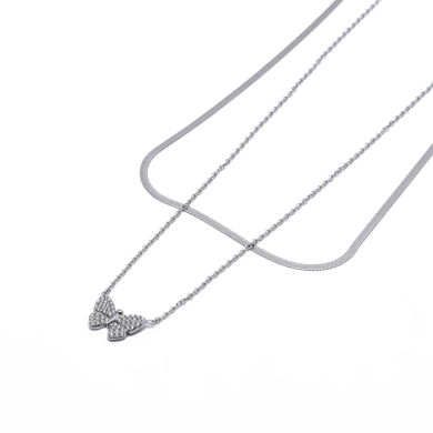 COLLAR ZO13858N Plateado Acero Inoxidable -2D37