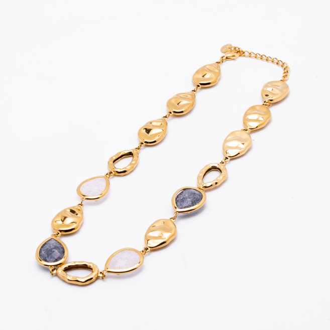 COLLAR ZO13943N Dorado Blanco Acero Inoxidable -2D58
