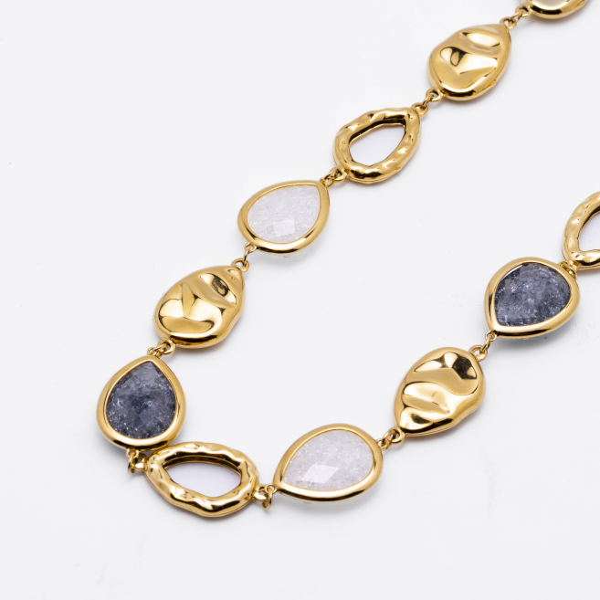 COLLAR ZO13943N Dorado Blanco Acero Inoxidable -2D58
