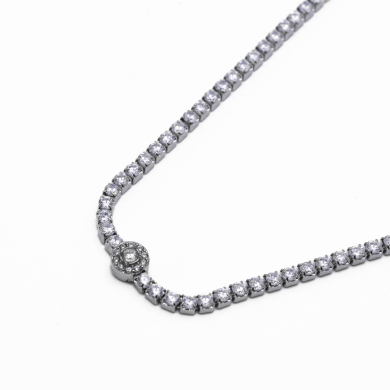 COLLAR ZO12846N Plateado Acero Inoxidable -2D16