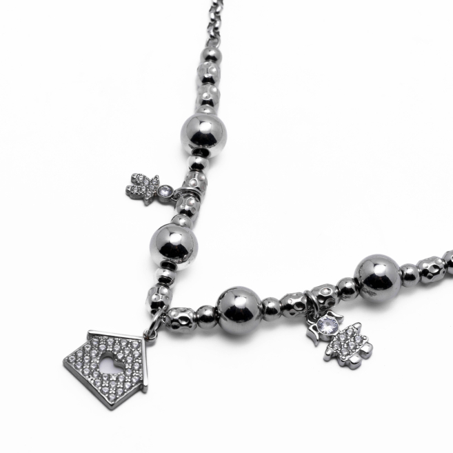 COLLAR ZO13414N Plateado Acero Inoxidable -2D48