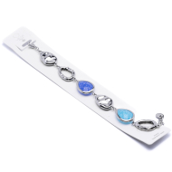 PULSERA ZO13942B Plateado Azul Acero Inoxidable -2B39