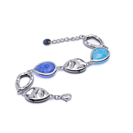 PULSERA ZO13942B Plateado Azul Acero Inoxidable -2B39