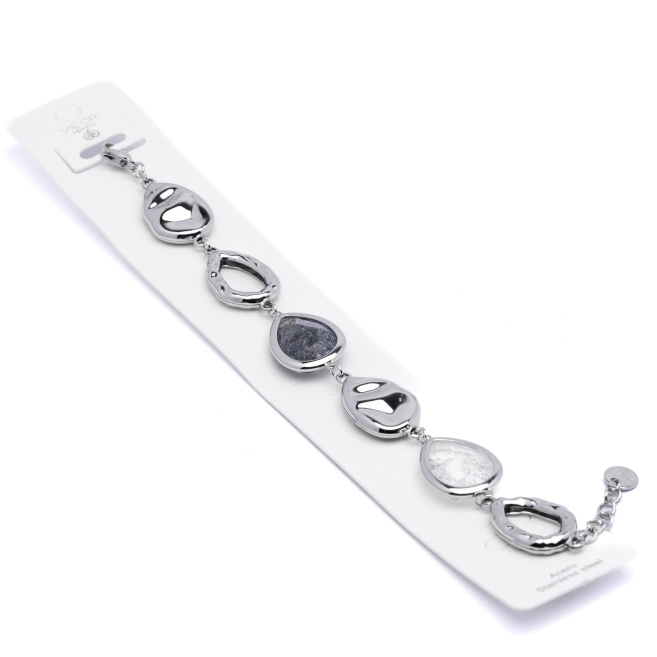 PULSERA ZO13942B Plateado Blanco Acero Inoxidabl -2B39